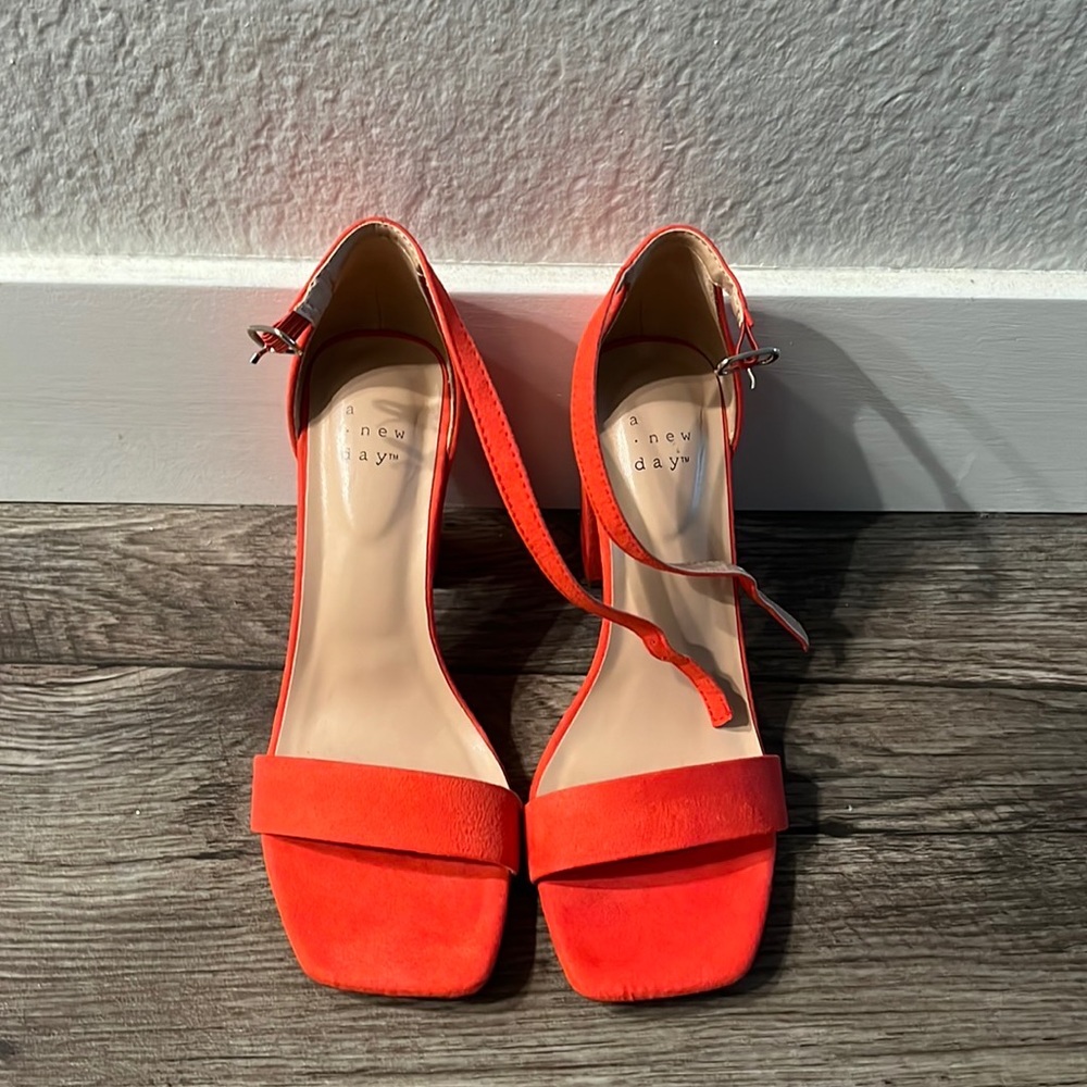 Women’s A new Day, Ema Square toe heels in Coral, 6.5